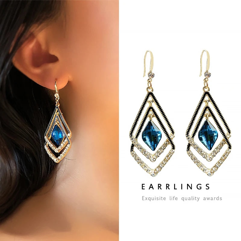 Gold Color Metal Fashion Korean Pearl Earrings For Women Sparkling Zircon Penda image 16