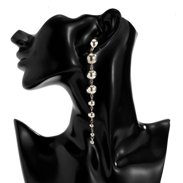 PuRui CCB Material Beads Drop Earrings for Women Fashion Gold Color Irregular B image 0