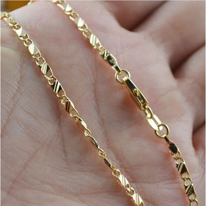Exquisite Fashion 18K Gold Filled Necklace For Women Men Size 16-30 Inch Jewelr image 0