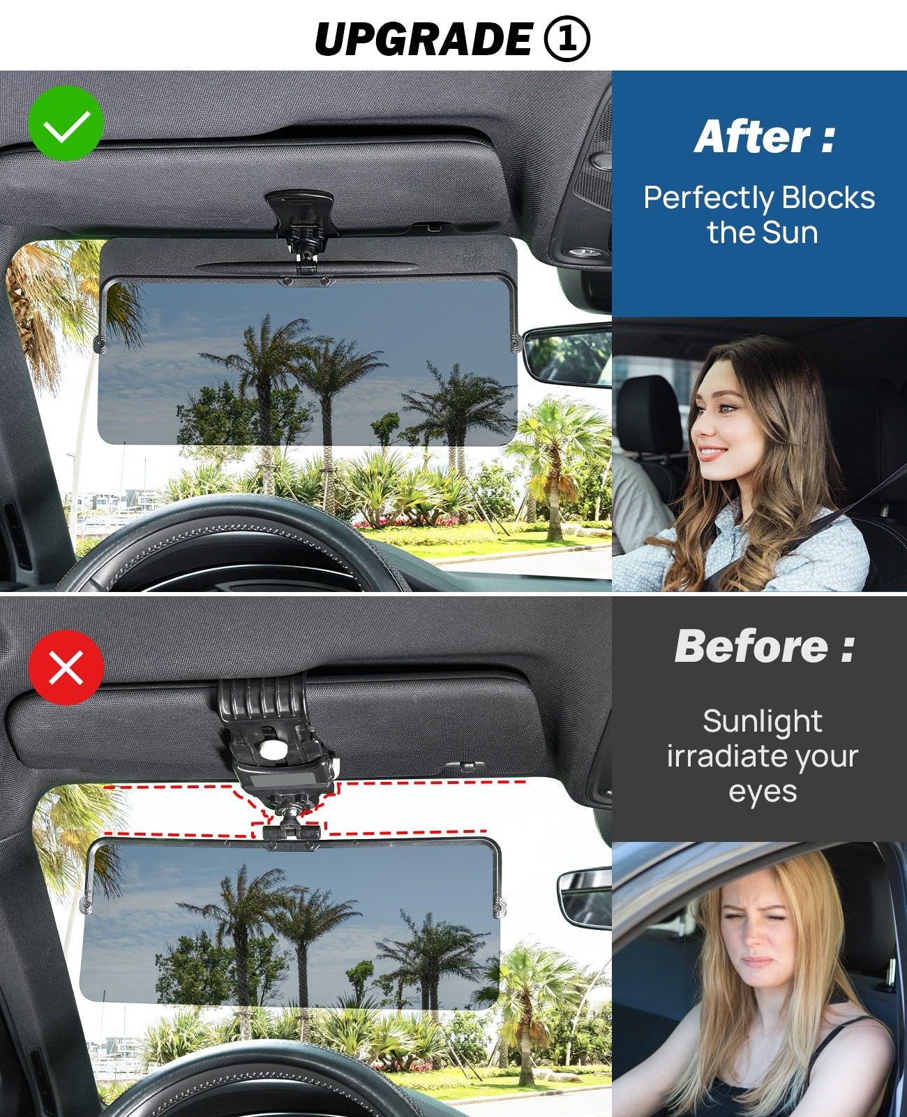 Universal Car Sun Visor Anti-Dazzle Anti-UV Adjustable Blocker Polarized Sunsha image 6