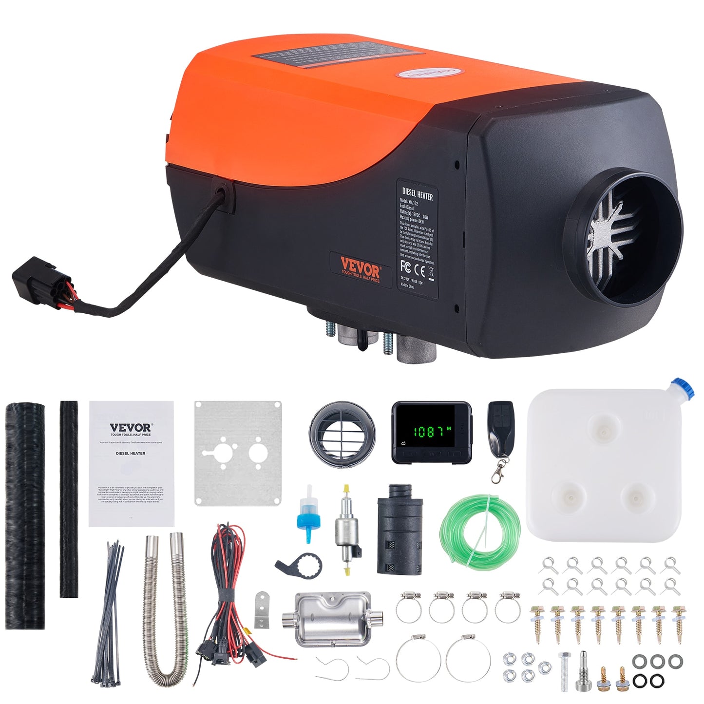 VEVOR 2/5/8KW Car Heater Diesel Air Heater 12V With Silencer Remote Control Tru image 2