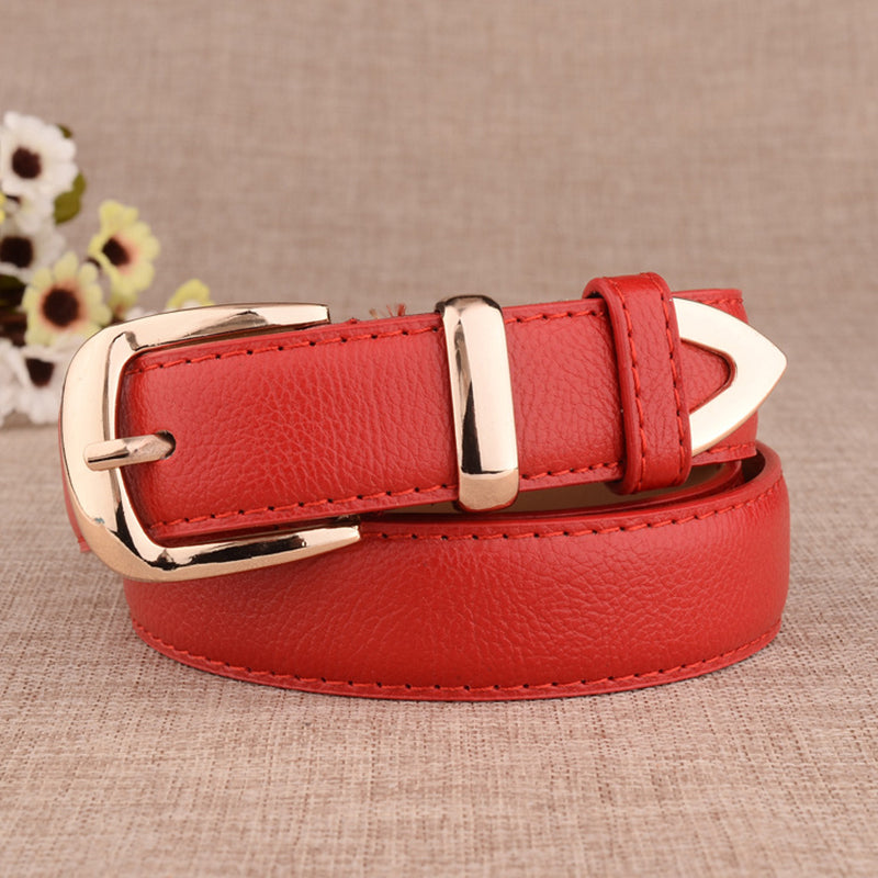 Fashion Women Leather Belts High Quality Gold Buckle Best Matching Dress Jeans image 5