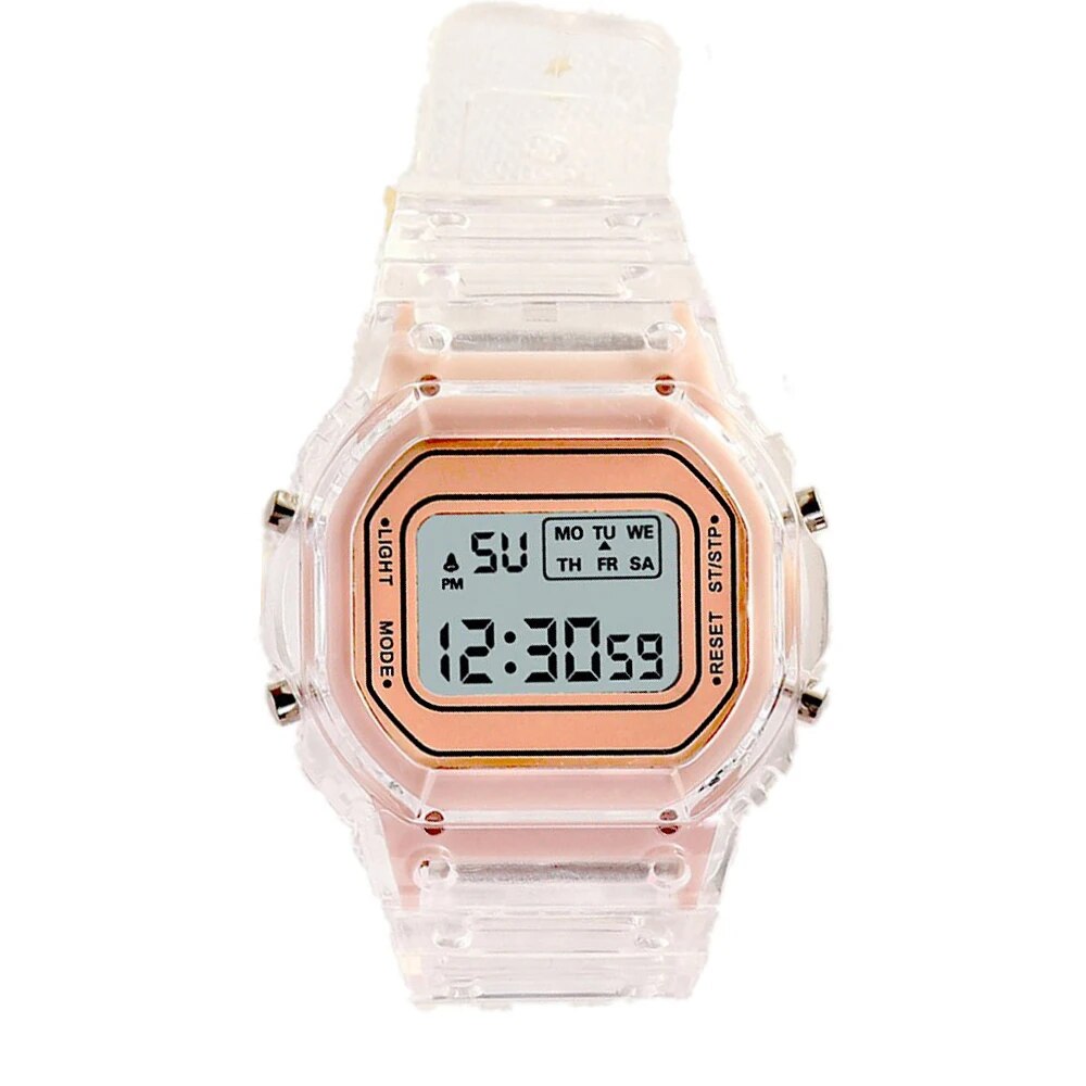 Fashion Men Women Watches Gold Casual Transparent Digital Sport Watch Lover's G image 16