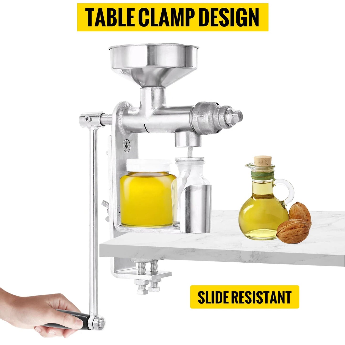 VEVOR Manual Oil Press Machine 304 Stainless Steel for DIY Seed Nut Peanut Oil image 3