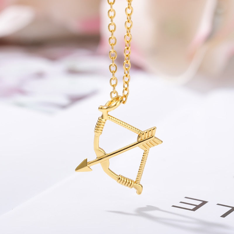 2020 Trend Bow and Arrow Necklace for Women Men Collar Stainless Steel Gold image 6