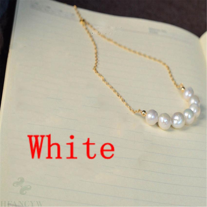 11-12mm Color Baroque Pearl Necklace 18 K Gold Classic Luxury Chic Party Handma image 3