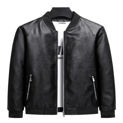 Men's PU Leather Jacket With Zip Pocket For Big And Tall Guys, Plus Si