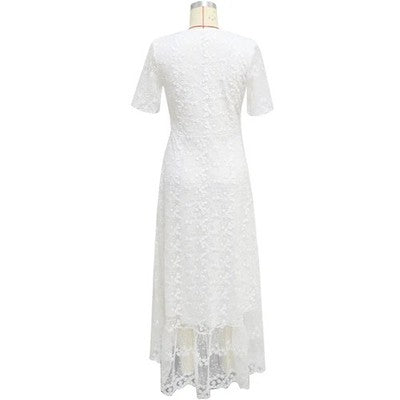 Women Evening Dresses Half Sleeve Hollow Out Party Dress Elegant Women