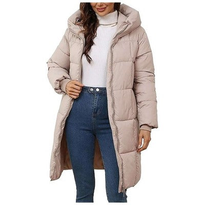2024 Winter Parkas Women'S Down Cotton-Padded Jacket Long Coats Hooded
