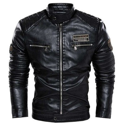 Men Outerwear Leather Moto Jacket Trend Brand Men's New Clothing Men F