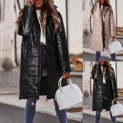 Plus Size Parkas For Women Casual Hood Down Pockets With Coat Long Qui