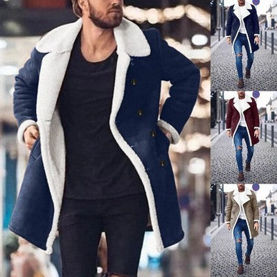 Men Leather Jacket Comfortable Thickening Warm Turndown Neck Softshell