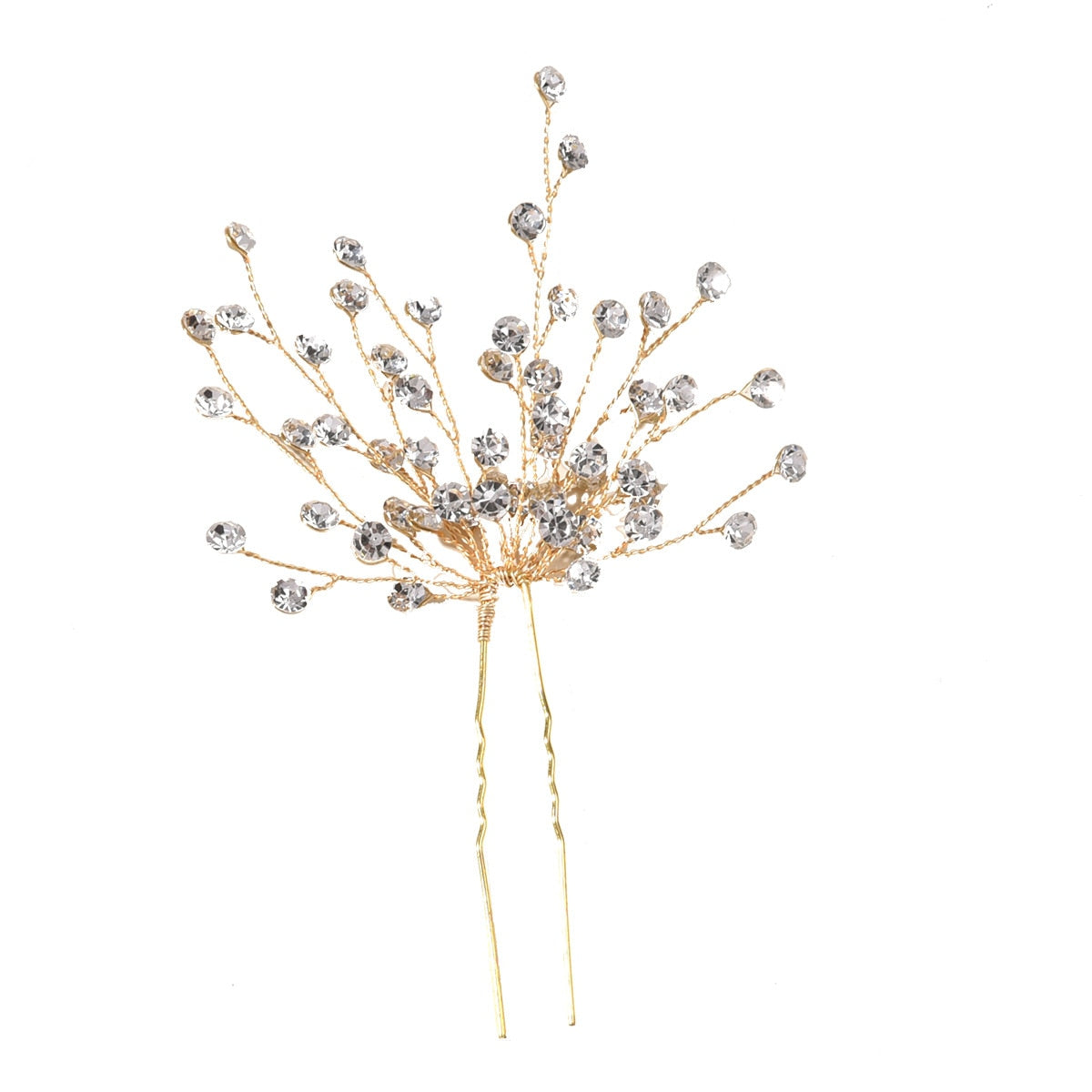 Golden Diamond Hairpin Headdress Comb Back Comb Hair Accessories Bridal Wedding image 5