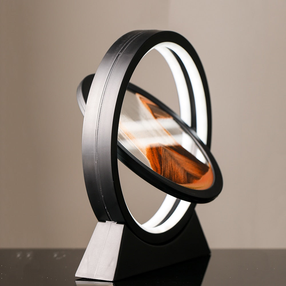 Moving art sand Hourglass table lamp Craft quicksand 3D Natural Landscape image 10
