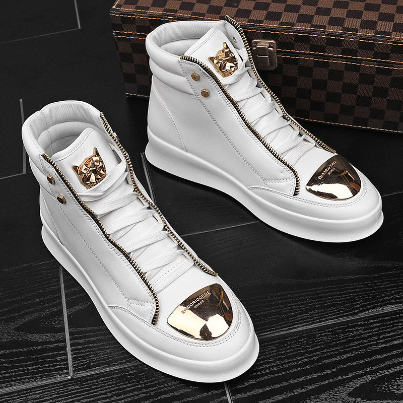 Spring and Autumn New Men Casual Shoes Non-slip Breathable Shoes Gold Sneaker H image 6