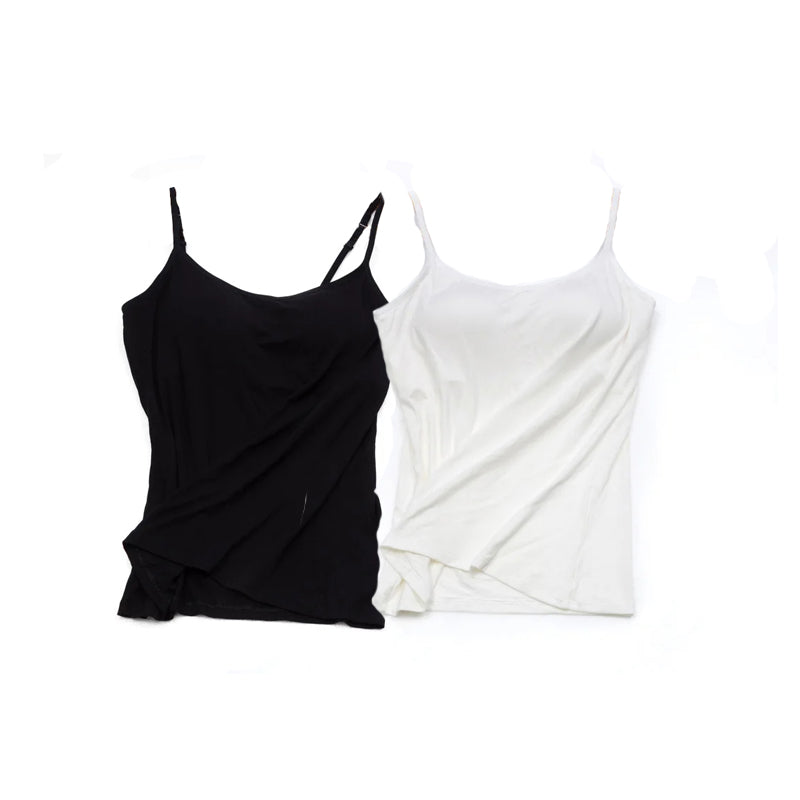 Women Camisole Vest Underwear Summer Soft Tank Top Bra Spaghetti Strap Modal Sl image 6
