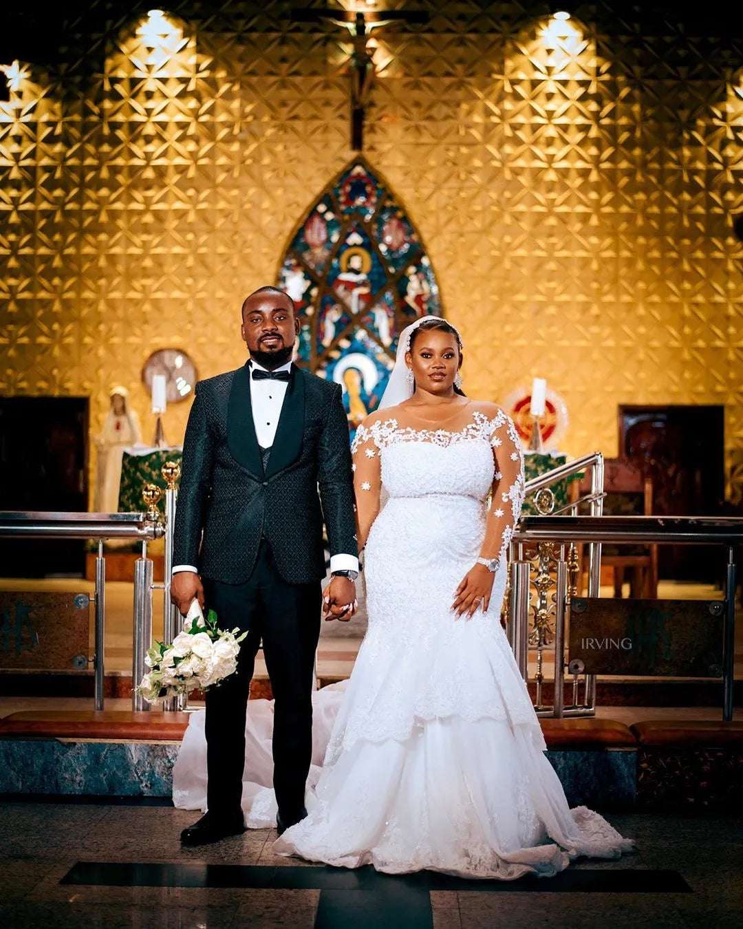 Plus Size African Wedding Dresses Mermaid Long Sleeves Appliques Beaded Women B image 3