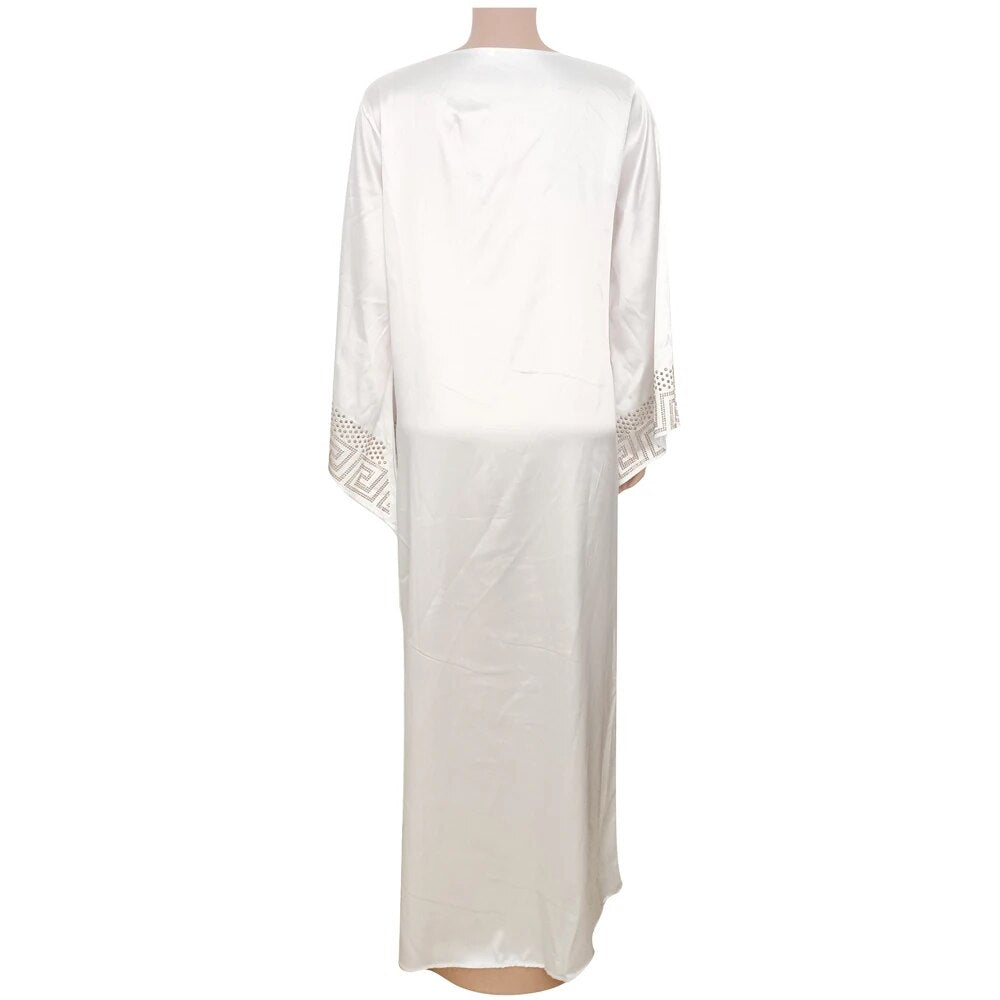Solid Winter African Dresses For Women 2021 Muslim Maxi Dress Floor-Length Ethn image 5
