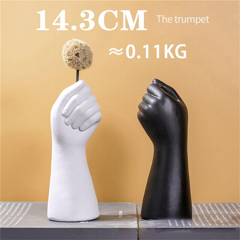 Room Decor Hand-shaped Vase Golden Hand Vase Flowers Modern Home Office Decor o image 9