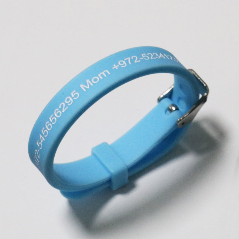Adjustable Custom Bracelets Engraved Phone Number Bangles Autism Kids Wristband image 1