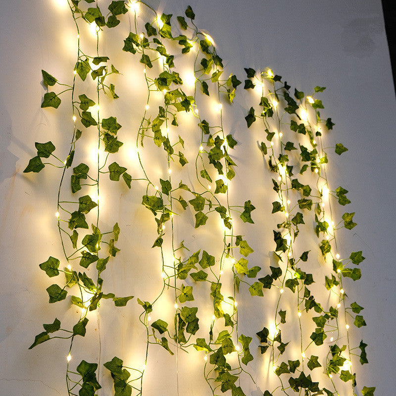 Flower Green Leaf String Lights Artificial Vine Fairy Lights Battery Powered Ch image 1