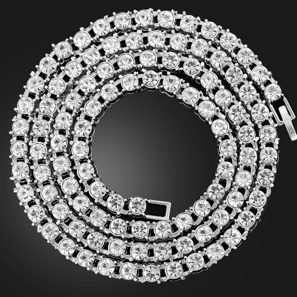 Hip Hop Men Iced Out Chain Prong Rhombus Cuban Link Necklace 14/20MM width Gold image 6