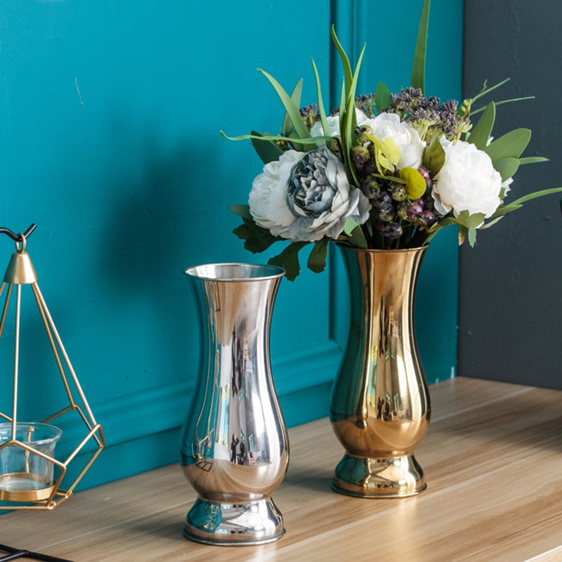 Chinese Style Stainless Steel Tabletop Vases Modern Minimalist Fashion Ornament image 2