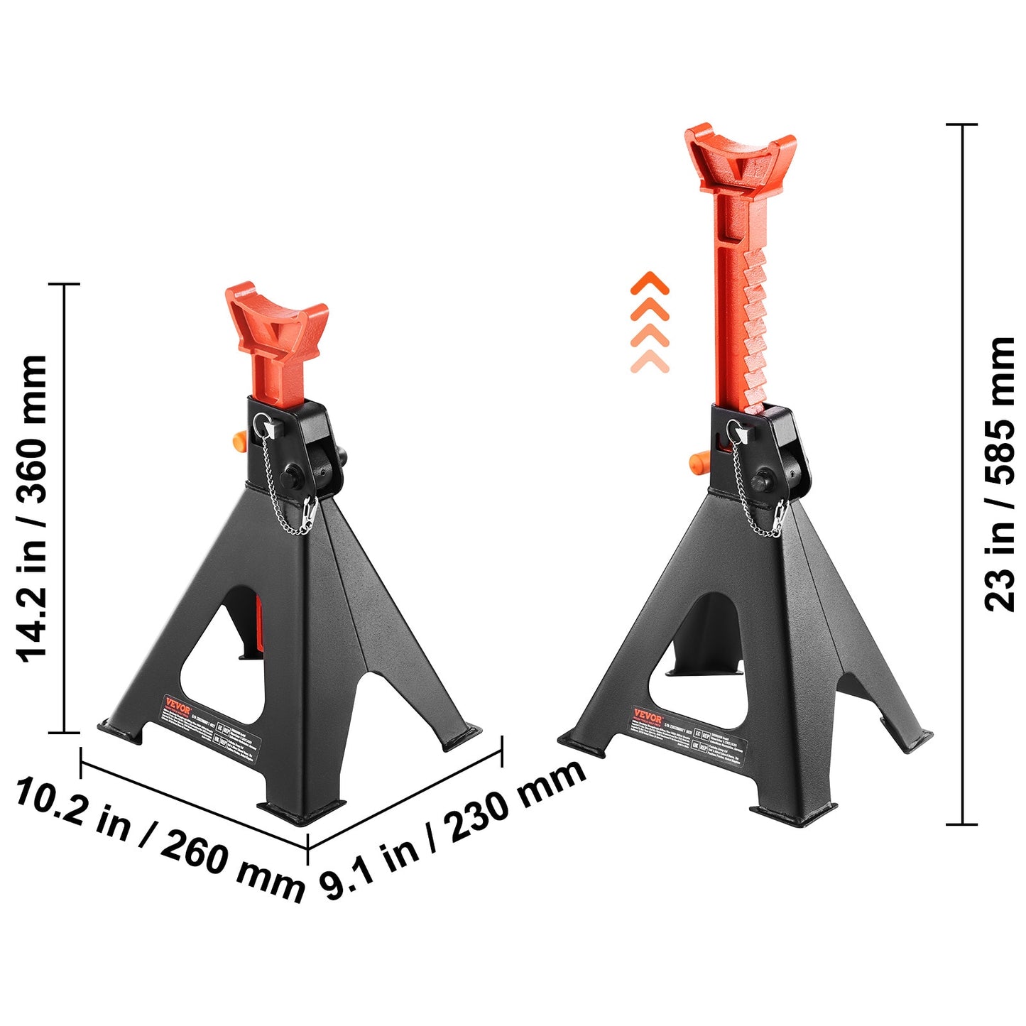 VEVOR Jack Stands 3/6 Ton (6000/12000 lbs) Capacity Car Jack Stands Double Lock image 2