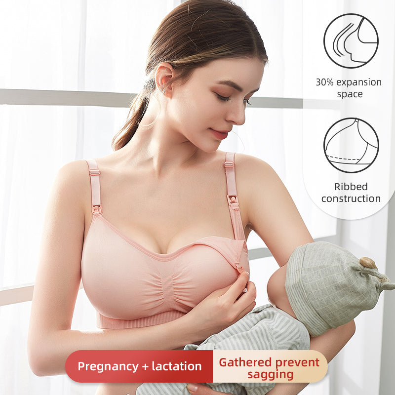 High Quality Plus Size Nursing Bra Breathable Women Breastfeeding Underwear Sea image 1