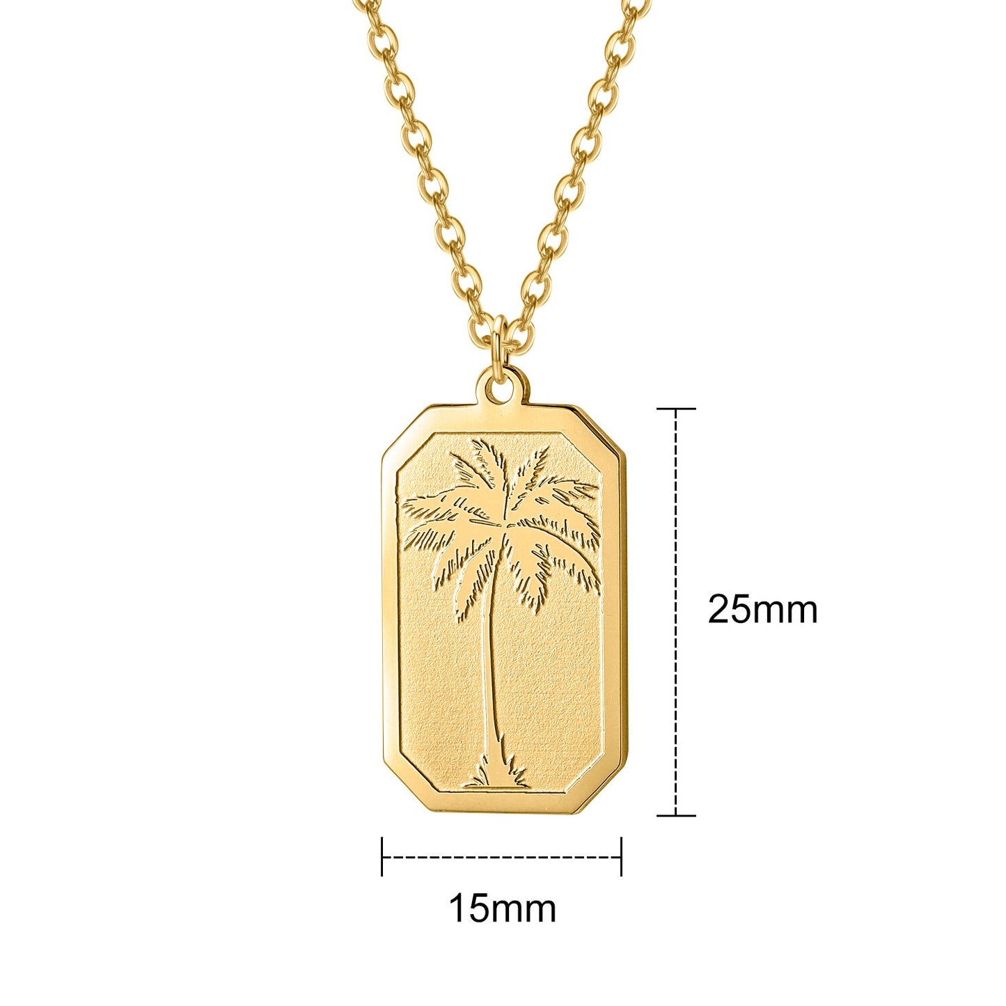Necklace For Women With Palm Tree Gold Stainless Steel Chain Personalized image 4