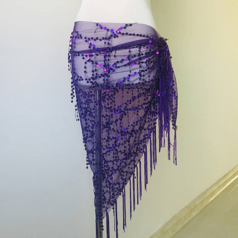 Colorful Sequins Tassel Belly Dance Belt Show Costumes Belly Dance Hip Scarf Fo image 18