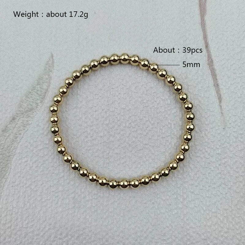Fashion Jewelry 18K Gold Plated Waterproof Metal Ball High Quality Smooth Diame image 6