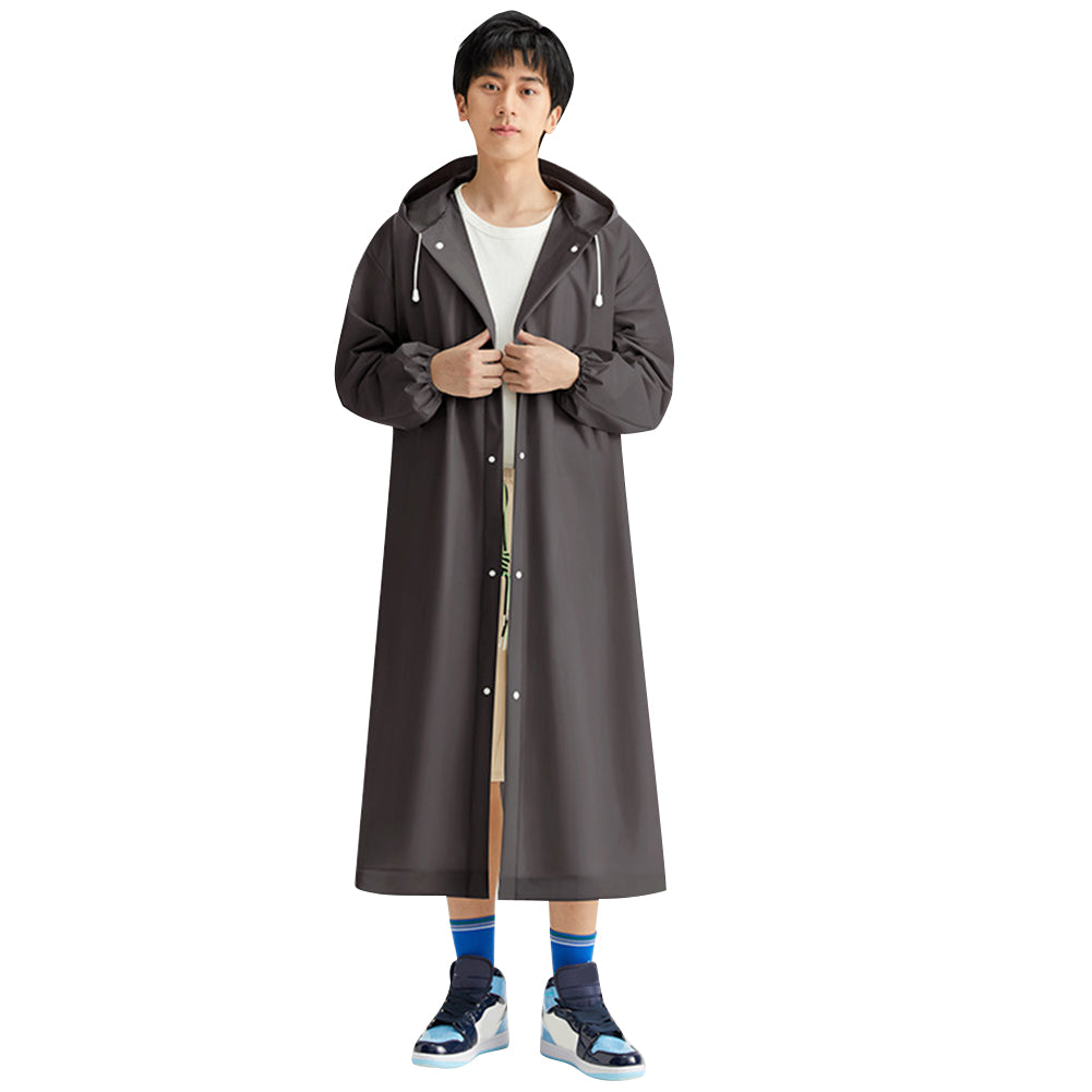 Adult Long Raincoat Reusable Waterproof Rain Coat Windproof EVA Rain Coat Draws image 3