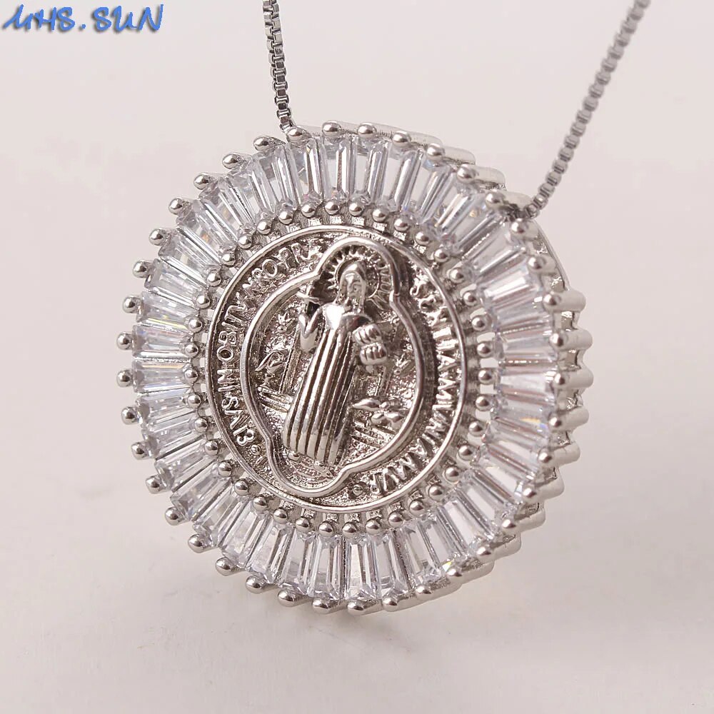 MHS.SUN Fashion Women Cubic Zircon Jewelry Gold/Silver Color Religion Jesus Pen image 0