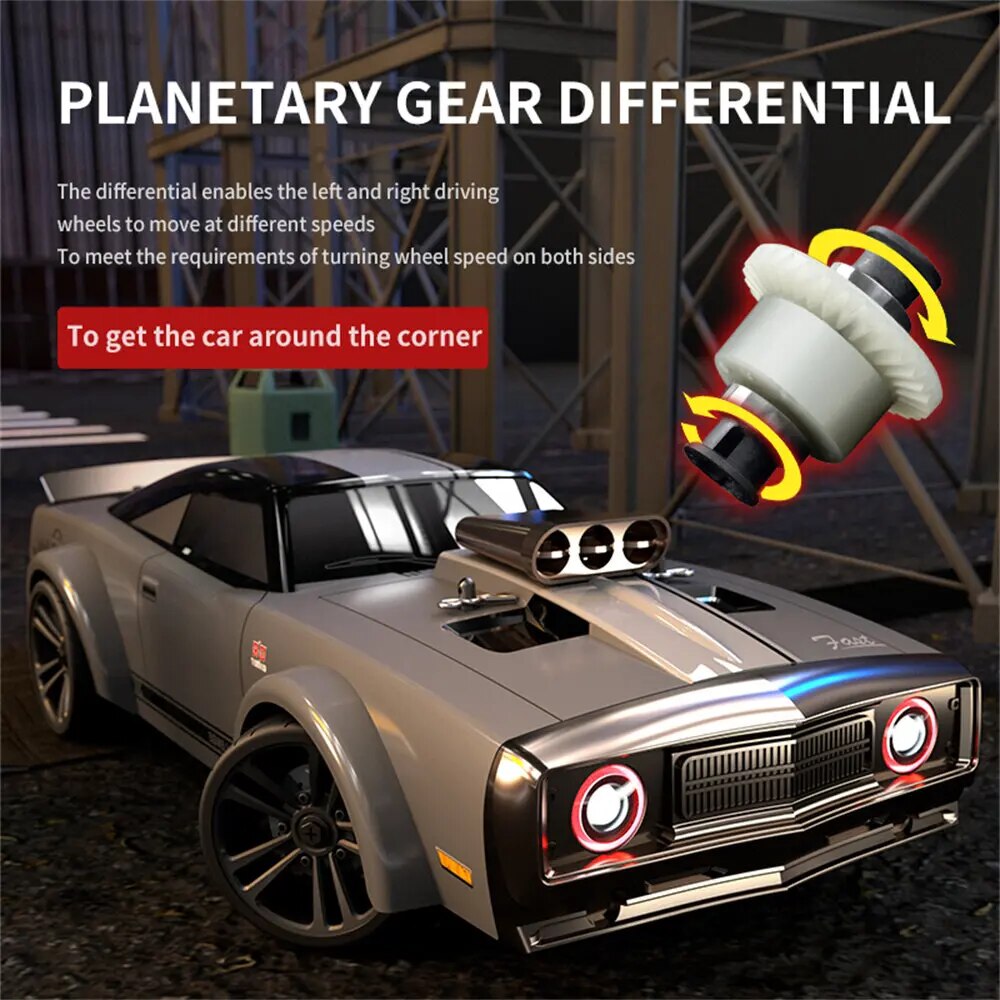 16303 1:16 50KM/H RC Car 4WD With LED Remote Control Muscle Cars High Speed Dri image 9