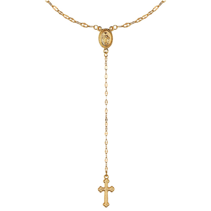 New Vintage Gold/Rose Gold Christian Cross Bohemia Religious Rosary Pendant image 0