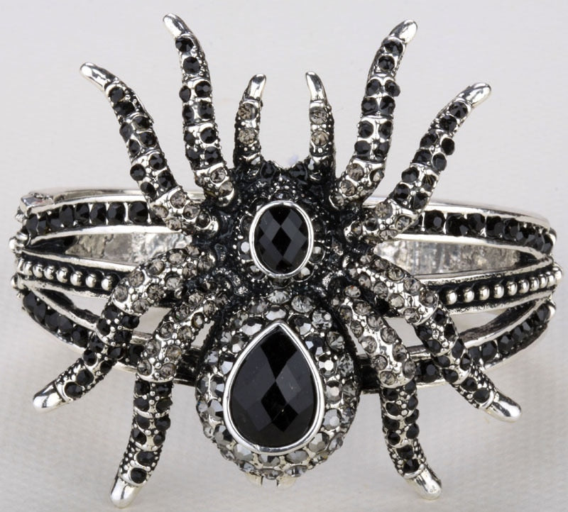 Spider bangle bracelet halloween bling jewelry gifts for women antique gold image 7