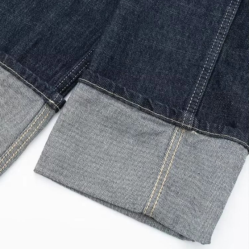 CLAZZAA Women Fashion With Pockets Denim Blue Single Breasted Jackets Vintage L image 4