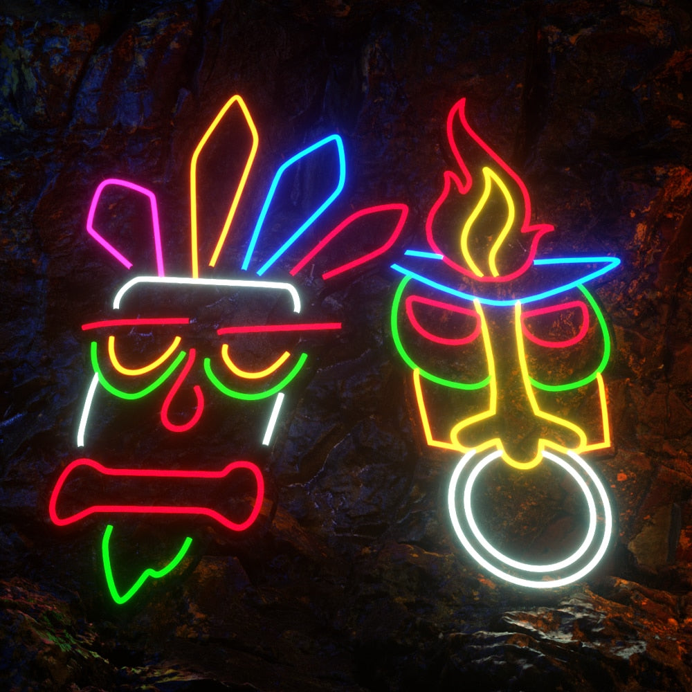 Icelaw Neon Light Indians Tiki Room Decor Wall Lamp Led Night Light Bedroom Dec image 6