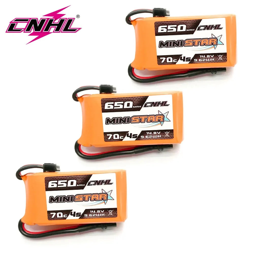 3PCS CNHL 3S 4S 11.1V 14.8V Lipo Battery 650mAh 850mAh 70C MiniStar With XT30 X image 2