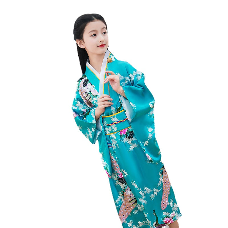 Girls Traditional Kimono Kids Original Ao Dai Yukata Wedding Dress Japanese Yuk image 10