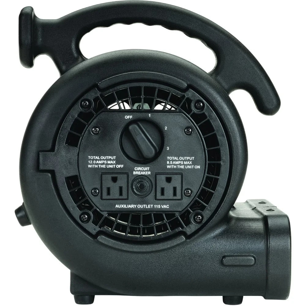 3-Speed Super Fan Max Air Mover Floor With Outlets, SF-20-BK, Black image 5