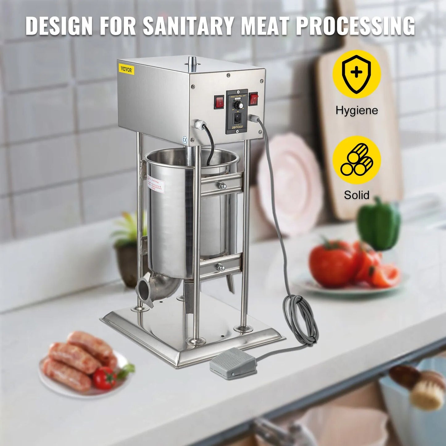 VEVOR 10-30L Vertical Sausage Stuffer Automatic Filling Machine Food Processors image 2