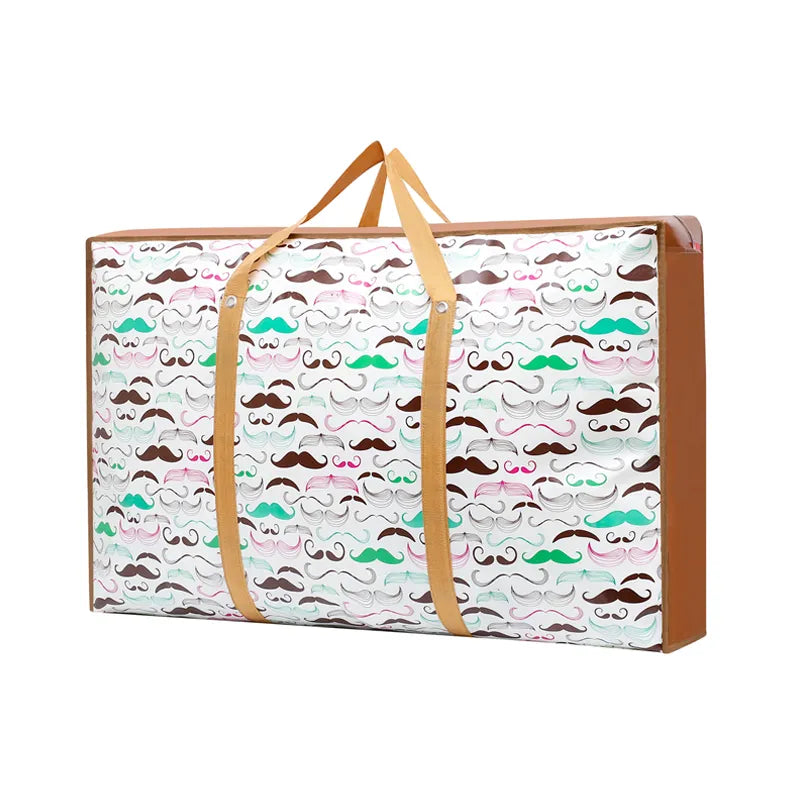 High Quality Printed Large Zipper Travel Luggage Laminated PP non-woven Tote Qu image 4