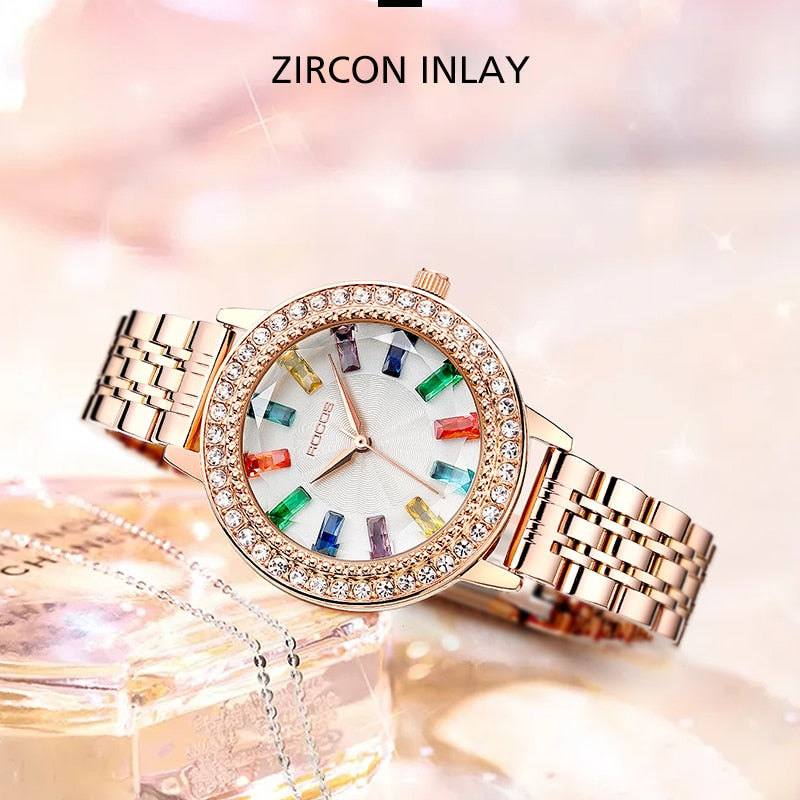 ROCOS Luxury Elegant Watch for Women Rose Gold Watch Fashion Ladies Quartz image 2
