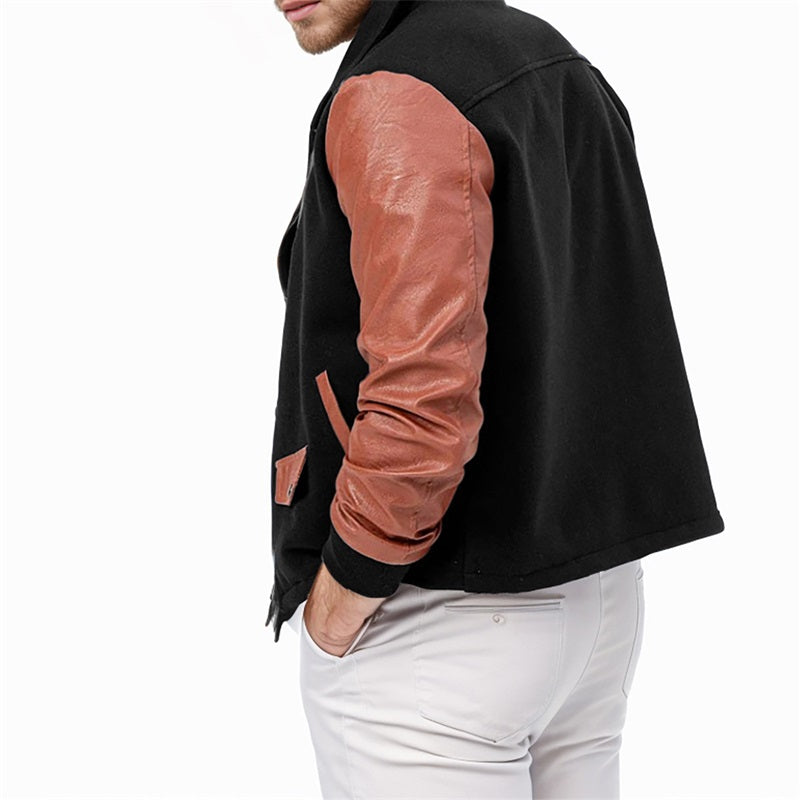 Men s Fit Quilted Puffer Jacket with Hooded Zip Up Long Sleeve Contrast Color image 6
