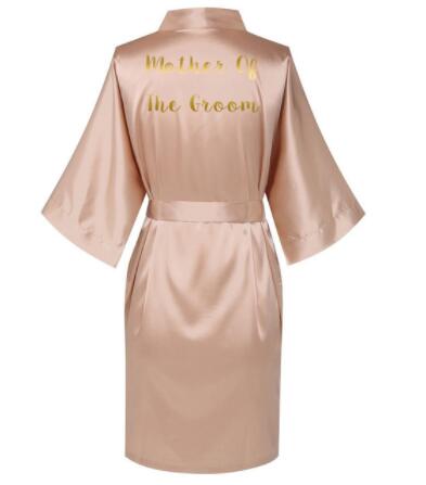 Rose Gold Satin Silk bride robe Wedding Robe Bridesmaid Bride Dressing Gown image 6