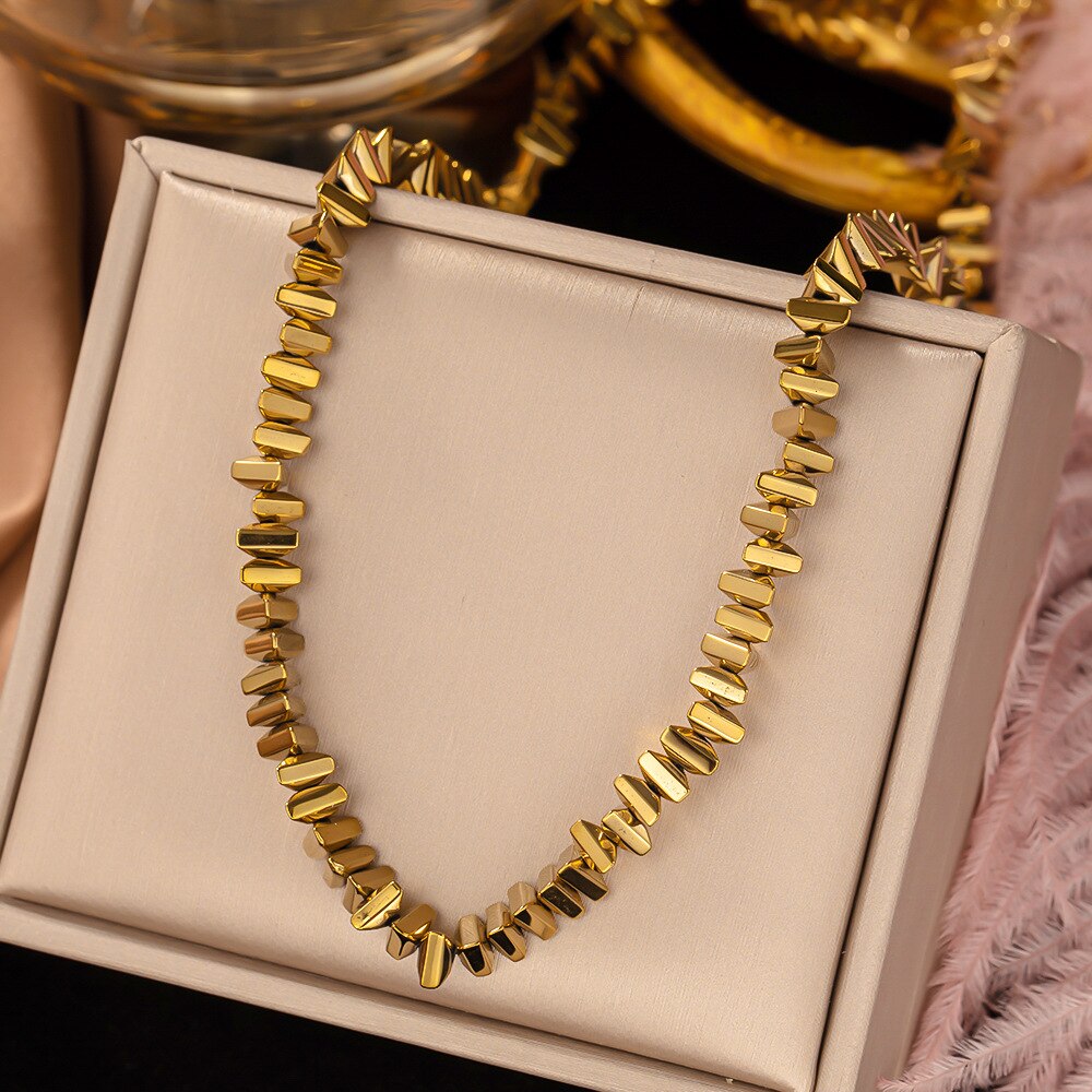 Trendy 316L Stainless Steel Gold Color Butterfly Pearl Pendant Necklace For image 1