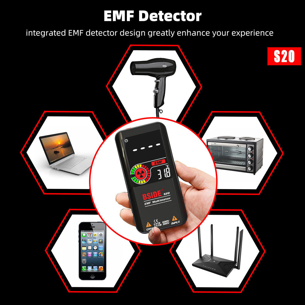 BSIDE Profesional Digital Multimeter Smart 9999 EMF Multitester DC AC Voltage C image 8