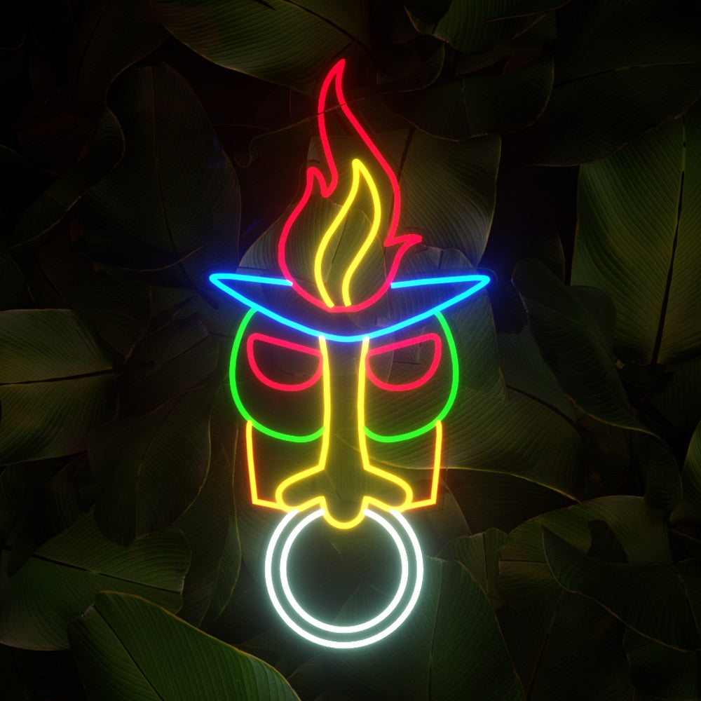 Icelaw Neon Light Indians Tiki Room Decor Wall Lamp Led Night Light Bedroom Dec image 3